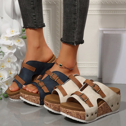 Sandales Romana – Compensées à Boucle