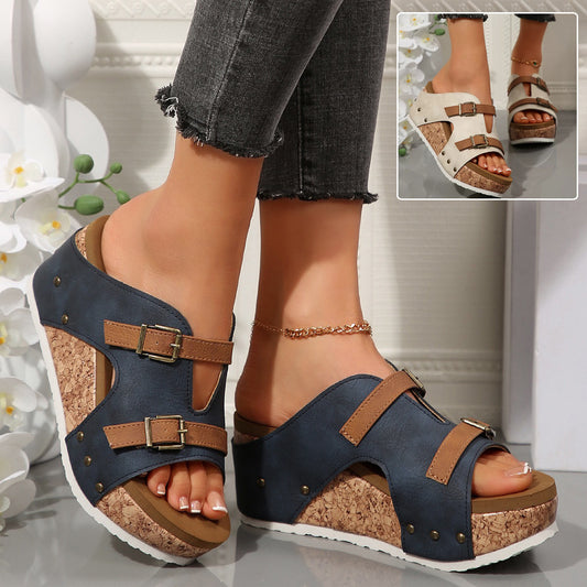 Sandales Romana – Compensées à Boucle