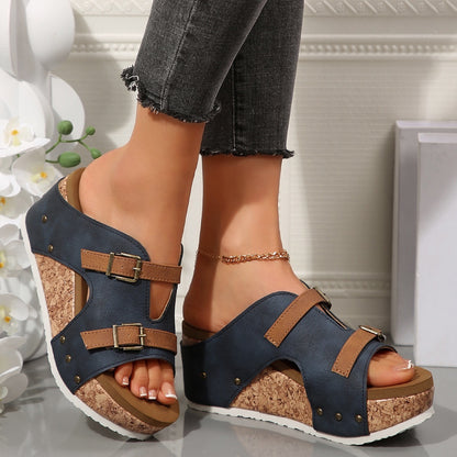 Sandales Romana – Compensées à Boucle